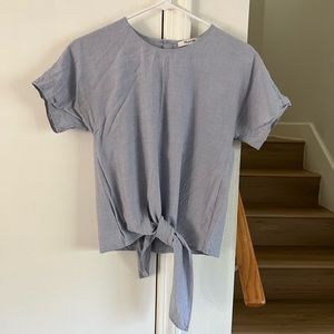 Madewell XS front tie blouse